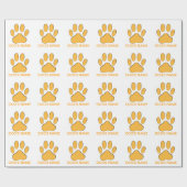Orange Dog Pawprint Cadeaupapier (Vlak)