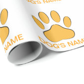 Orange Dog Pawprint Cadeaupapier (Rol Hoek)