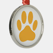 Orange Dog Pawprint Metalen Ornament (Rechts)