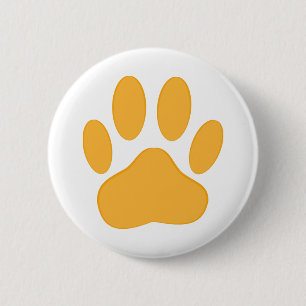 Orange Dog Pawprint Ronde Button 5,7 Cm