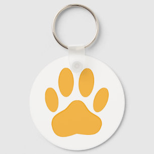 Orange Dog Pawprint Sleutelhanger