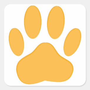 Orange Dog Pawprint Vierkante Sticker