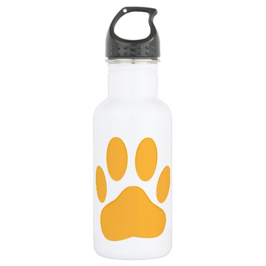 Orange Dog Pawprint Waterfles (Voorkant)