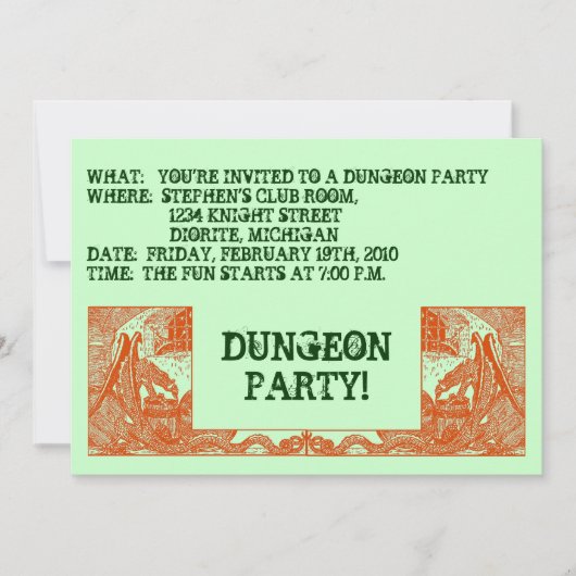 ORANGE DRAGONS DANS LES DUNGEONS ~ INVITATION DE F (Devant)