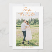 Orange Drawn Floral Garden Photo Save The Date (Devant)