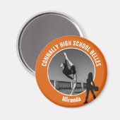 Orange Drill Team Photo High School Dancer Magneet (Voorkant / Achterkant)