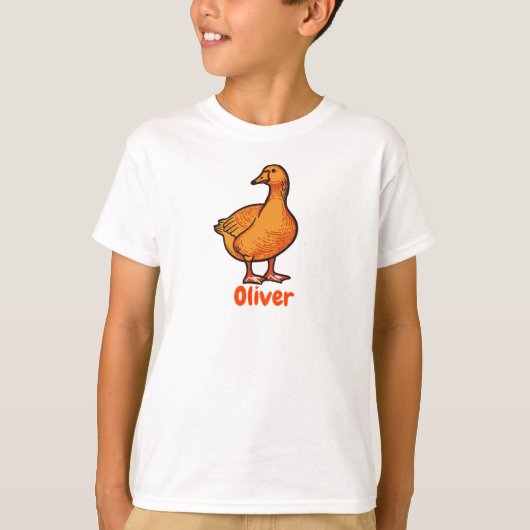 Orange Duck Kids T-Shirt – Cute and Playful Animal (Voorkant)