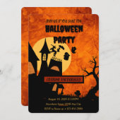 Orange Éffrayant Halloween Party Invitation (Devant / Derrière)