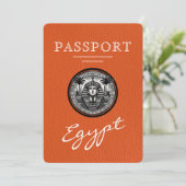 Orange Egypt Passport Wedding Save the Date (Staand voorkant)