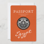 Orange Egypt Passport Wedding Save the Date (Voorkant)