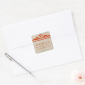 Orange Elegant Deco Enregistrer les Stickers Date (Enveloppe)