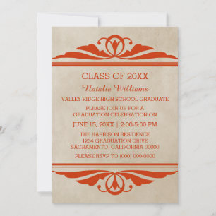 Orange Elegant Deco Invitation