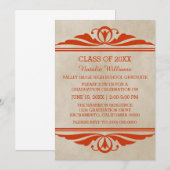 Orange Elegant Deco Invitation (Devant / Derrière)