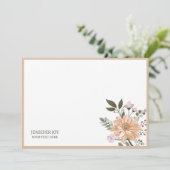 Orange Elegant Fleurs Wreath carte de séjour (Debout devant)