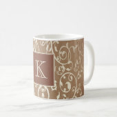 Orange Élégant Monogramme De Mug (Devant droit)
