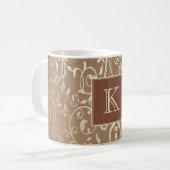 Orange Élégant Monogramme De Mug (Devant gauche)