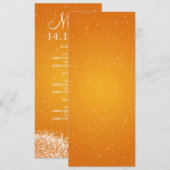 Orange élégante de vague de scintillement de menu (Devant / Derrière)