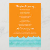 Orange En Mer Programmes De Mariage Nautique (Dos)