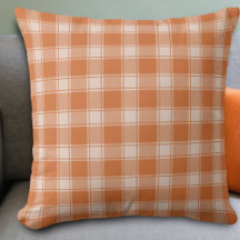 Orange En vichy Automne Oreiller d'automne