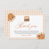 Orange En vichy Fraîche Du Carte de remerciements (Devant / Derrière)