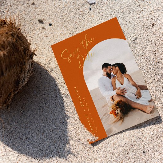 Orange Enregistrer la carte de date avec huile