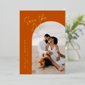 Orange Enregistrer la carte de date avec huile (Debout devant)