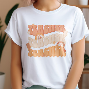 Orange Enseignant Professeur Retro T-Shirt