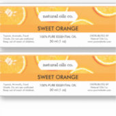Orange Essential Oils Étiquette de la bouteille de (Devant)