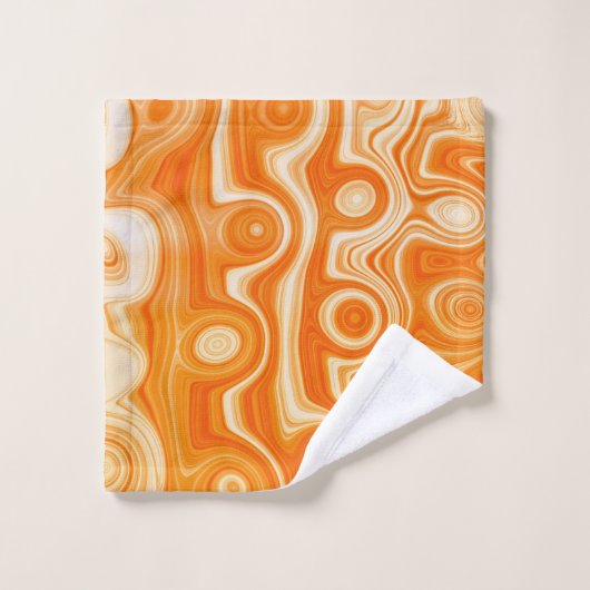 Orange esthétique rétro mode de spirale liquide (Gant de toilette)