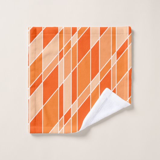 Orange et blanc (Gant de toilette)