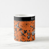 Orange et noir Éffrayant Halloween Kids Mug (Centre)