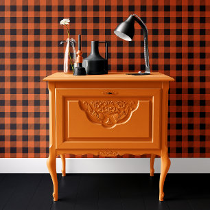 Orange et noir Papier peint plaid de l'Halloween