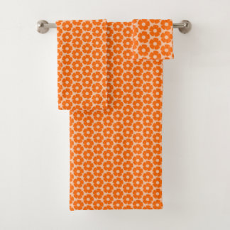 Orange et Pêche Retro 60s motif floral