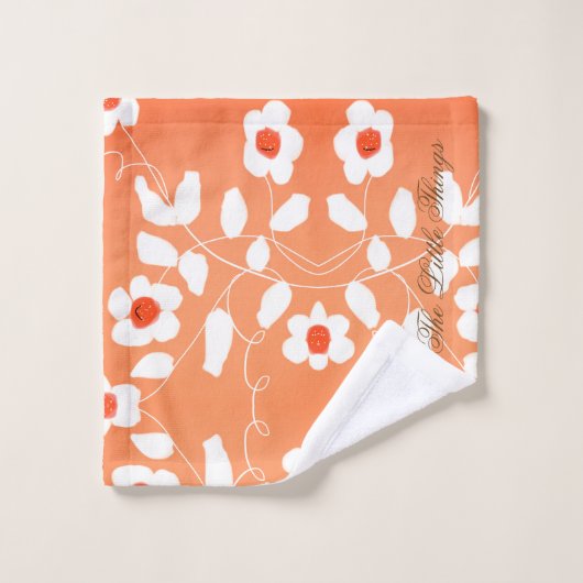 Orange Et Pêche Vibrants (Gant de toilette)