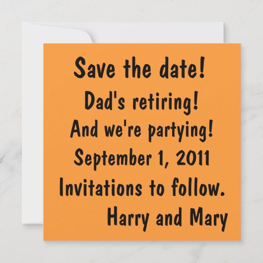 Orange et rose Enregistrer les cartes de dates (Dos)