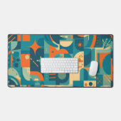 Orange et sarcelle abstrait géométrique (Clavier et souris)
