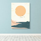 Orange et toile illustrée Turquoise (Insitu (Plancher de Bois))