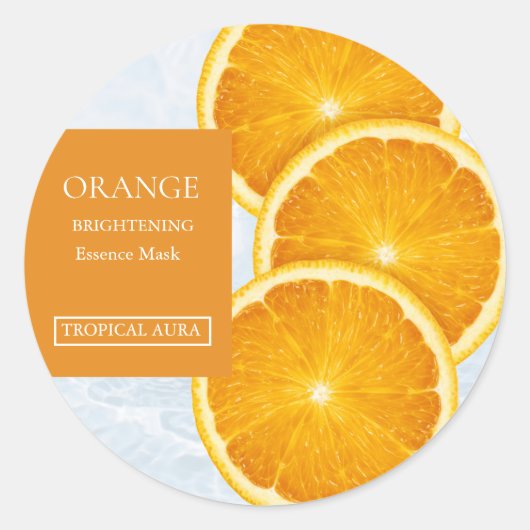 Orange Facial Mask Label (Voorkant)