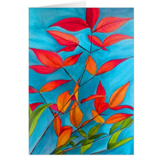 Orange feuille Automne art original aquarelle (Devant)