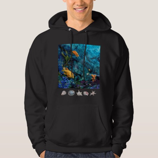ORANGE FISH BLUE OCEAN SWEAT - SHIRT À CAPUCHE (Devant)