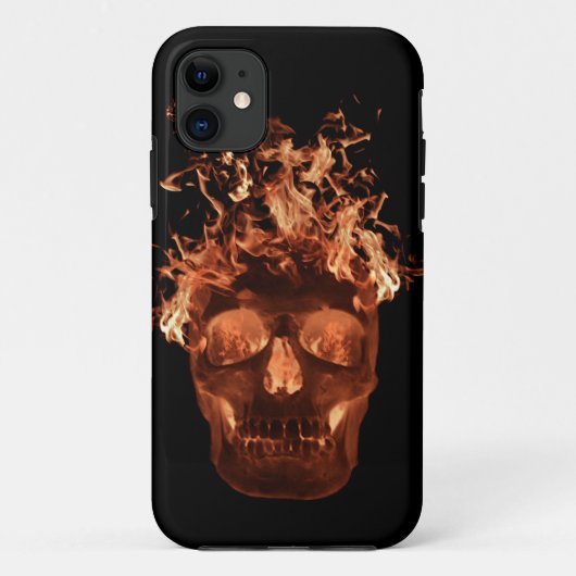 Orange Flame Skull iPhone 5G Coque (Dos)
