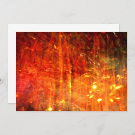 Orange Flames Abstrait Photo Art Invitation (Devant / Derrière)