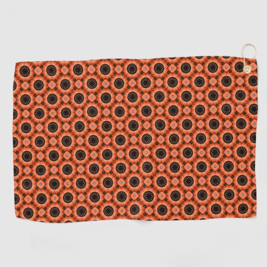 Orange Fleur d'automne serviette de golf (Horizontal)