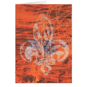 Orange Fleur-de-lis Média mixte 2