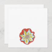 Orange Fleur Jaune Mandala Standard Invitation (Devant / Derrière)