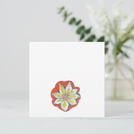 Orange Fleur Jaune Mandala Standard Invitation (Debout devant)