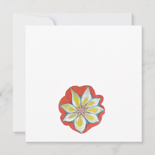 Orange Fleur Jaune Mandala Standard Invitation (Devant)