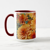 Orange Fleur Mum Nature Floral Mug Cup (Gauche)