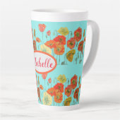 Orange Fleurs de pavot Aquarelle Mug Floral Aqua (Angle droit)