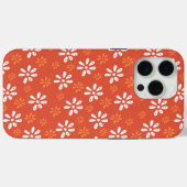 Orange Fleurs Motif iPhone 15 Pro Max Coque (Verso (horizontal))